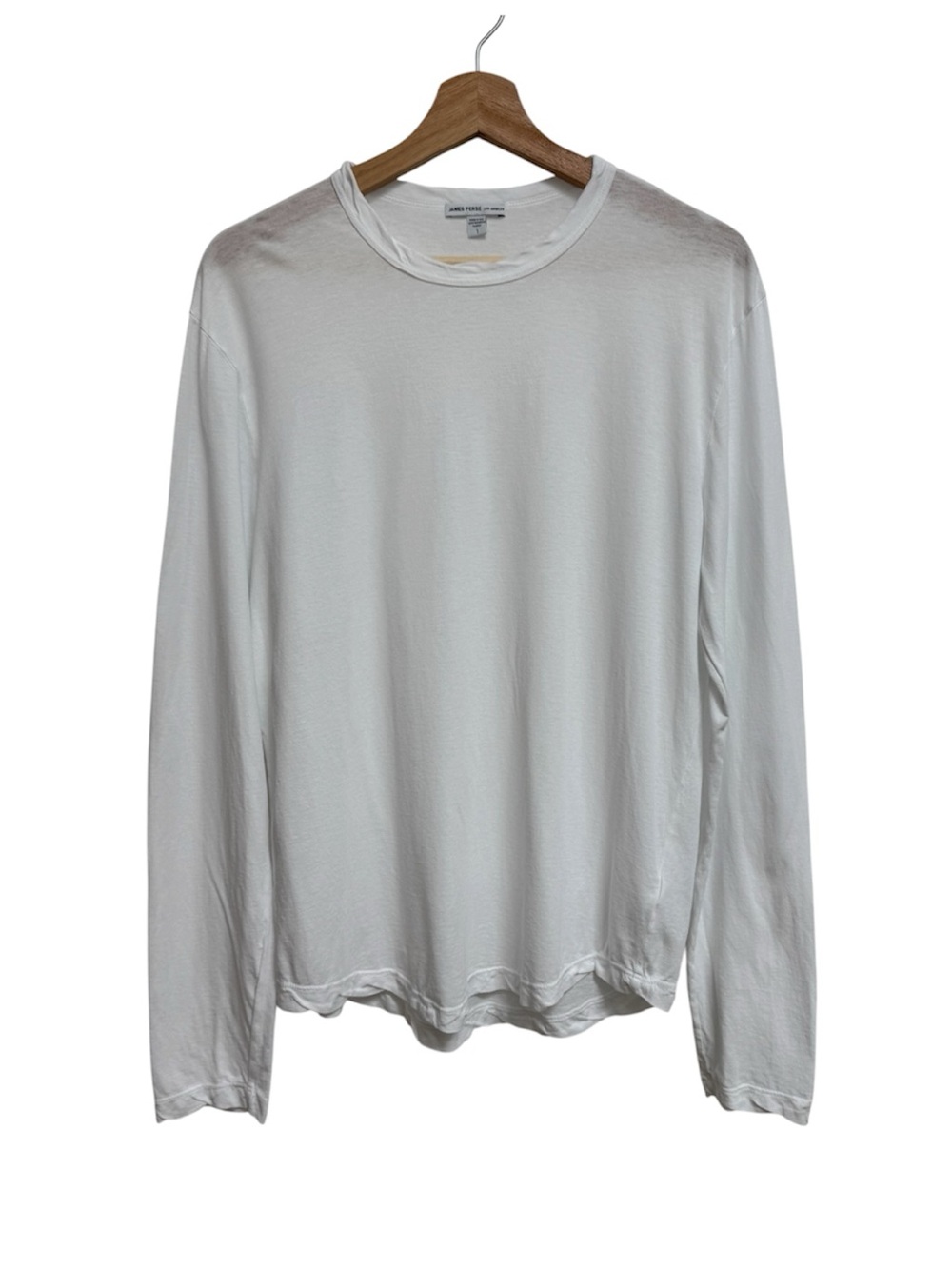 James Perse Shirttail Hem Crew Long Sleeve T-Shirt Men’s Small Classic Everyday